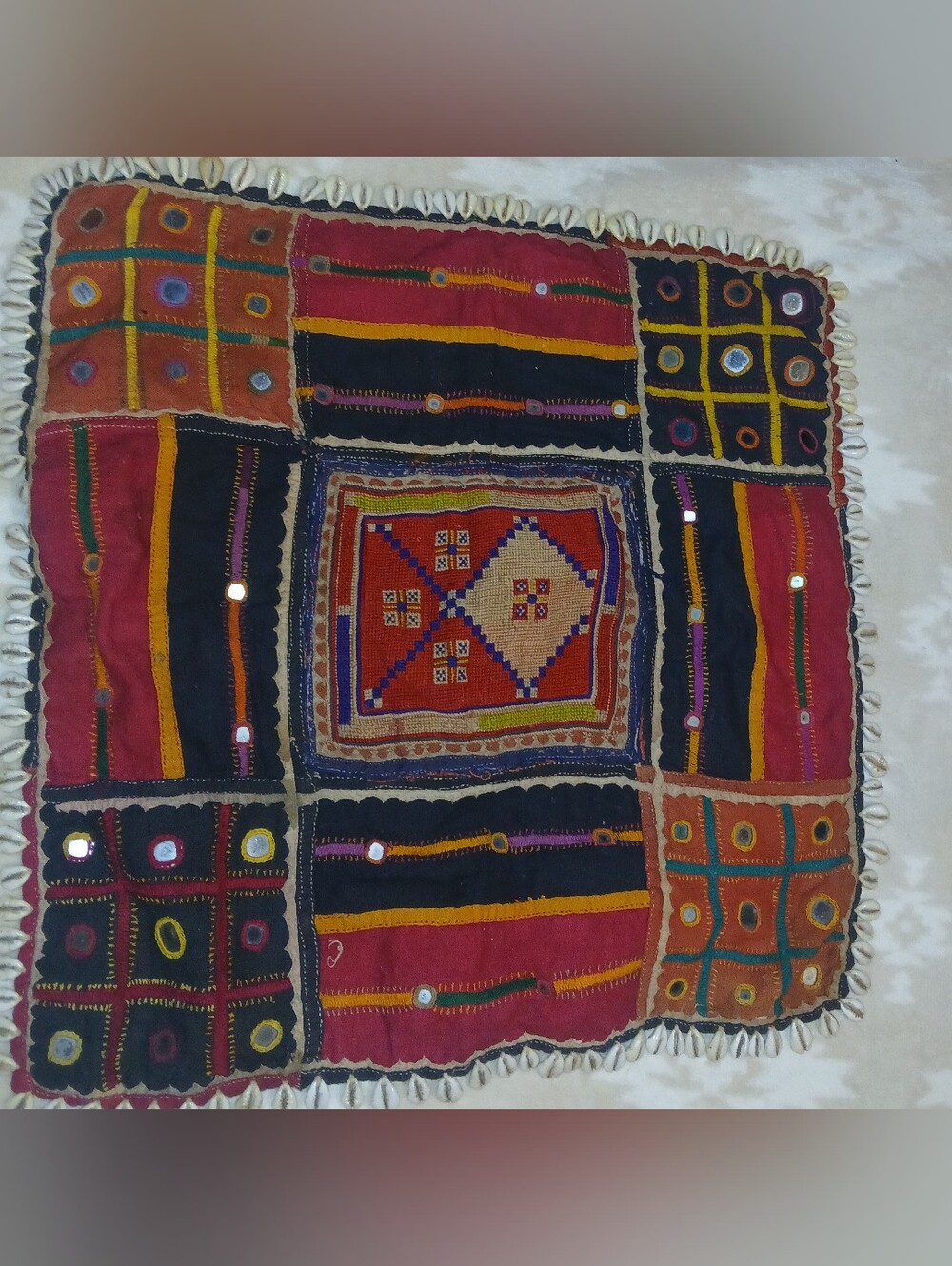 Vintage Hand Embroidered Banjara Textile Panel